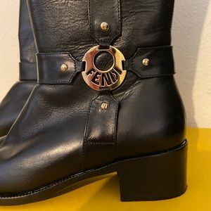 Black Fendi riding boots